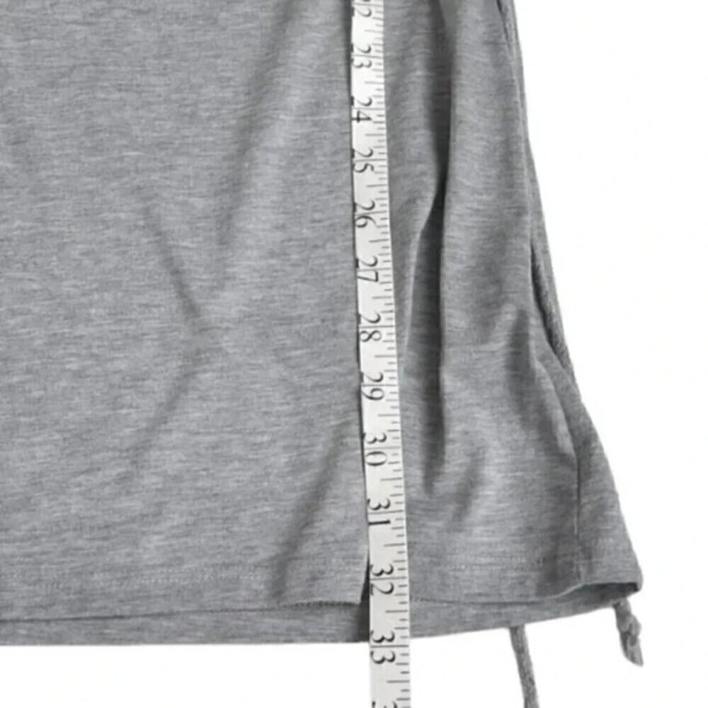 Topshop Lace Up Gray Mini Dress Size 4 - Picture 10 of 11